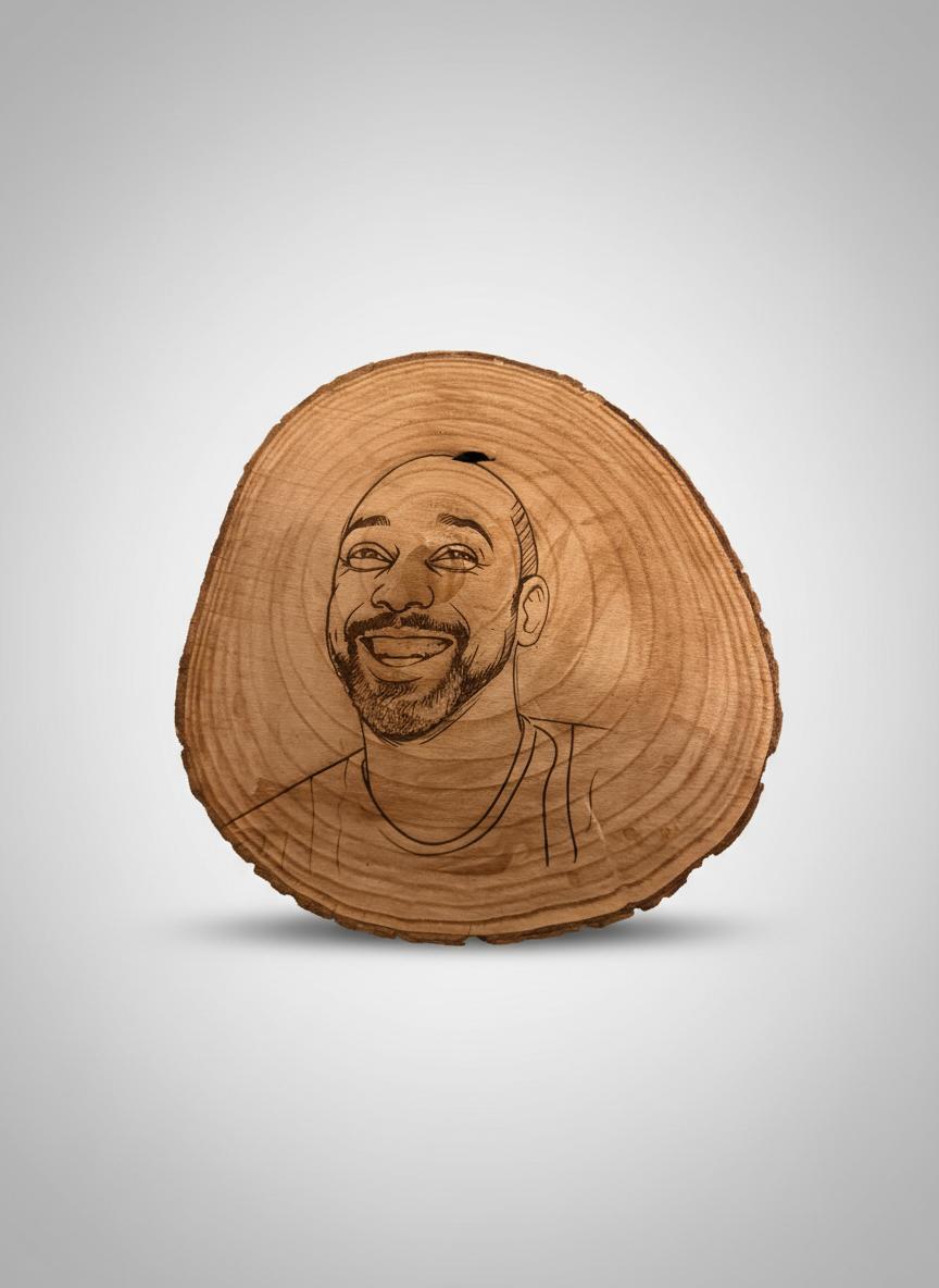 Laser engraved Picture on wood